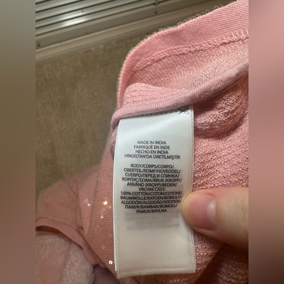 Polo by Ralph Lauren Sequined Crop Mesh Polo Shirt in Pink Size XS - Picture 6 of 6